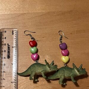 Dinosaur 90s Heart Earrings